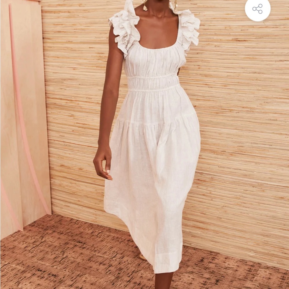 Ulla Johnson “Rissa” midi dress in “sand”